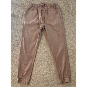 Matchstick Men's Jogger Pants Large Brown Drawstring Elastic Waist